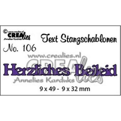 Crealies Stanzschablonen Deutsche Texte - Herzliches Beileid